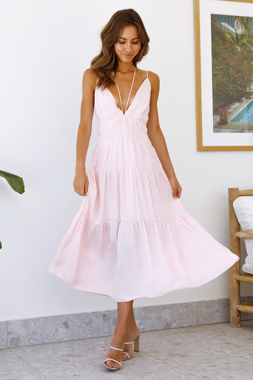 HELLO MOLLY Scattered Hearts Maxi Dress Pink
