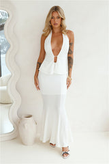 Moonlit Vibe Maxi Skirt White