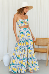 RUNAWAY Kaitlo Maxi Skirt Sand Floral