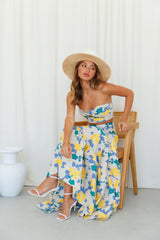 RUNAWAY Kaitlo Maxi Skirt Sand Floral