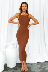 Maddison Midi Dress Brown