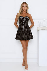 Hot Girl Glow Polka Dot Set Black