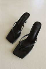 The Stella Kitten Heels Black PU