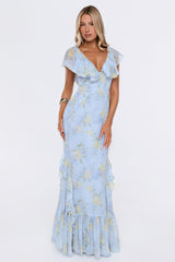 Romantic Bloom Maxi Dress Blue