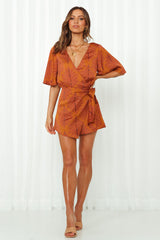 Midnight Noise Romper Rust