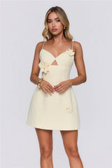Pastel Radiance Tweed Mini Dress Yellow