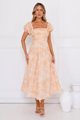Experience Best Dressed Midi Dress Peach