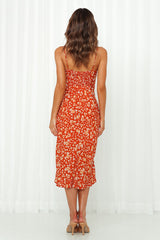 Meaning Of Life Midi Dress Rust