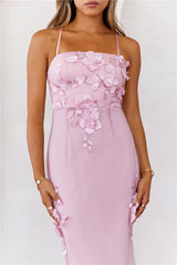 Flower Vine Maxi Dress Mauve