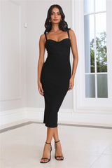 Time To Charm Midi Dress Black