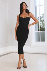 Time To Charm Midi Dress Black