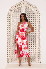 Summer Bloom Midi Dress Red