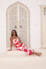 Summer Bloom Midi Dress Red