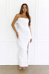 Stay Effortless Strapless Maxi Dress White