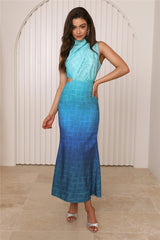 Under The Rain Midi Dress Blue