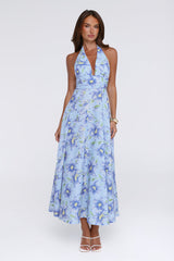 Doll Season Halter Maxi Dress Blue