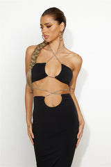 Stylish Girl Crop Top Black