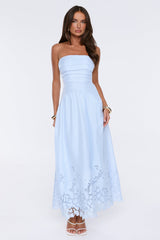 Effortless Statement Strapless Maxi Dress Blue