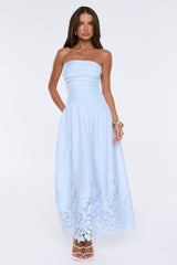 Effortless Statement Strapless Maxi Dress Blue