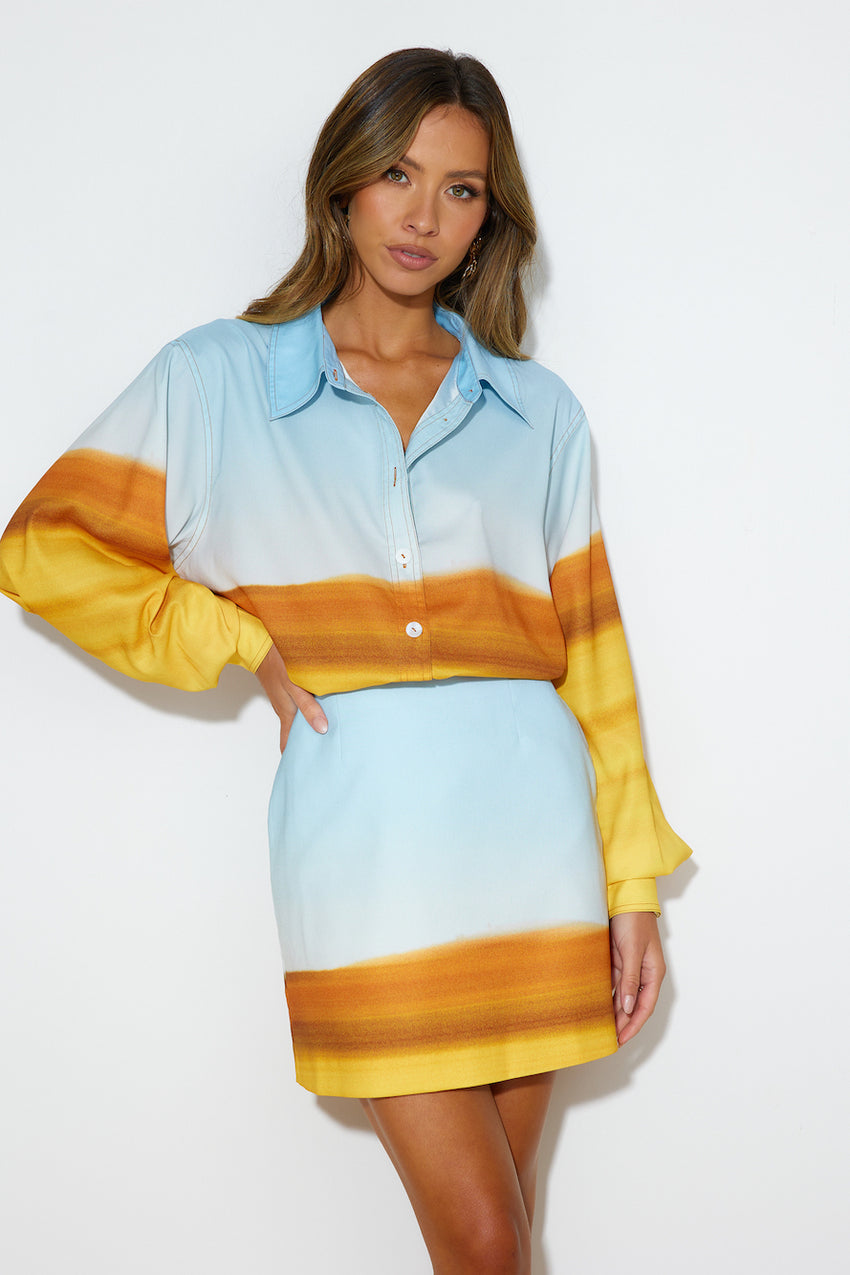 C/MEO COLLECTIVE Vertigo Skirt Landscape