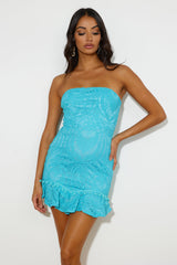 Daytime Romance Lace Mini Dress Blue