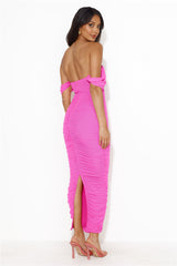 It's Pretty Mesh Maxi Dress Hot Pink