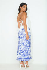 SEVEN WONDERS Valencia Midi Dress Blue White