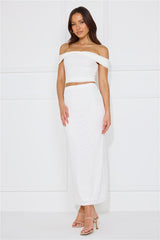 Secret World Off Shoulder Crop Top White