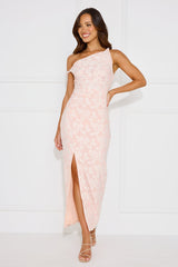 Favourable Off Shoulder Maxi Dress Pink