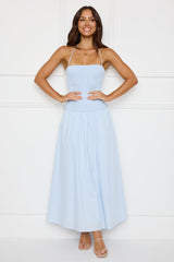 Unmatched Energy Halter Maxi Dress Blue