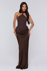 Twilight Spritz Halter Bodysuit Chocolate