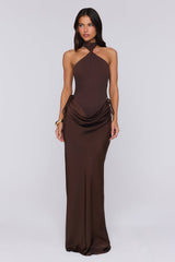 Twilight Spritz Halter Bodysuit Chocolate