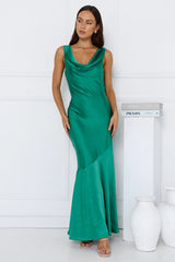 Franka Satin Maxi Dress Green