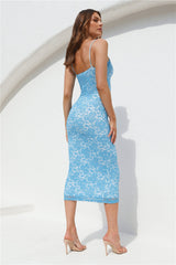 Soft And Dainty Lace Maxi Dress Blue