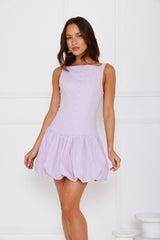 Burst Of Joy Bubble Mini Dress Lilac