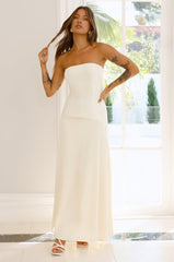 Daydream Darling Strapless Maxi Dress Yellow