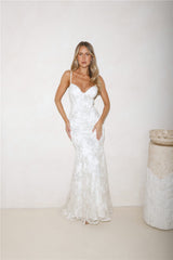 On The Silver Screen Sequin Maxi Dress Off White