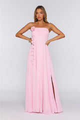 Dreamcatcher Edit Strapless Pleated Maxi Dress Pink