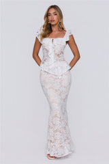 Written In Love Lace Top White