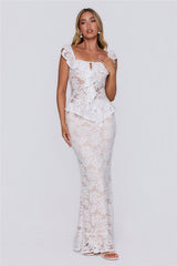 Written In Love Lace Top White