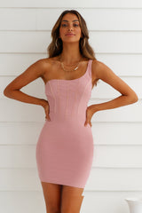 Peaking Shoulder Dress Blush