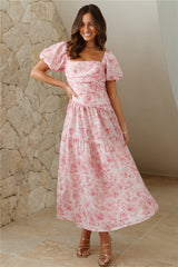 Your Girl Loves Midi Dress Pink