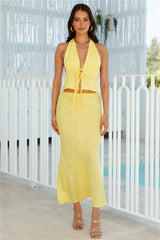 Late Night Season Halter Top Yellow