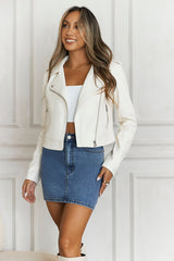 Valley Escape Faux Leather Jacket Cream