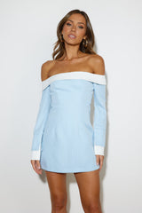 Chic Business Romper Blue Stripe