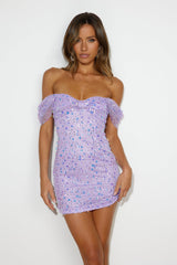 Light It Bright Sequin Mini Dress Lilac