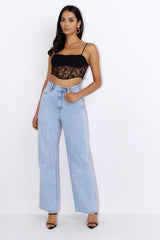 Dreamy Location Crop Top Black