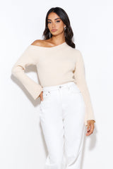 Winter Date Knitted Top Beige