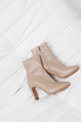 Winter Spotlight Sock Ankle Boots Nude PU