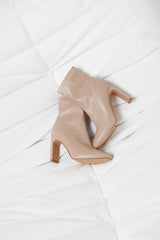 Winter Spotlight Sock Ankle Boots Nude PU